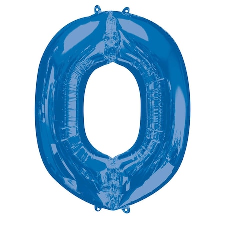 33 In. Letter O Shape Foil Balloon Blue